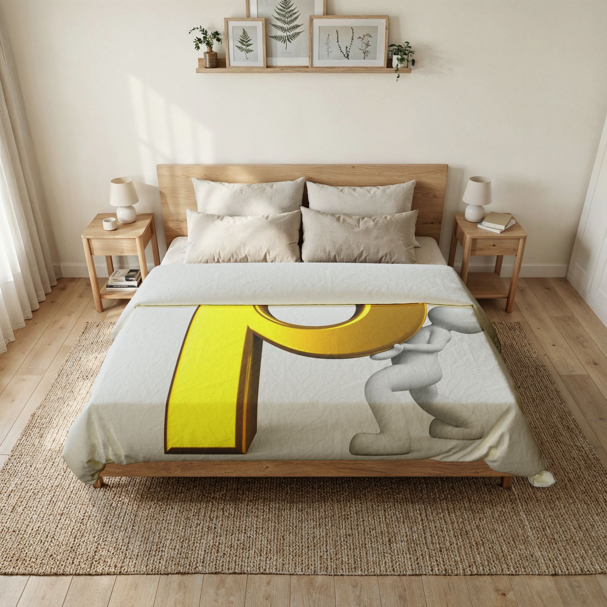 3D Letter P duvet cover