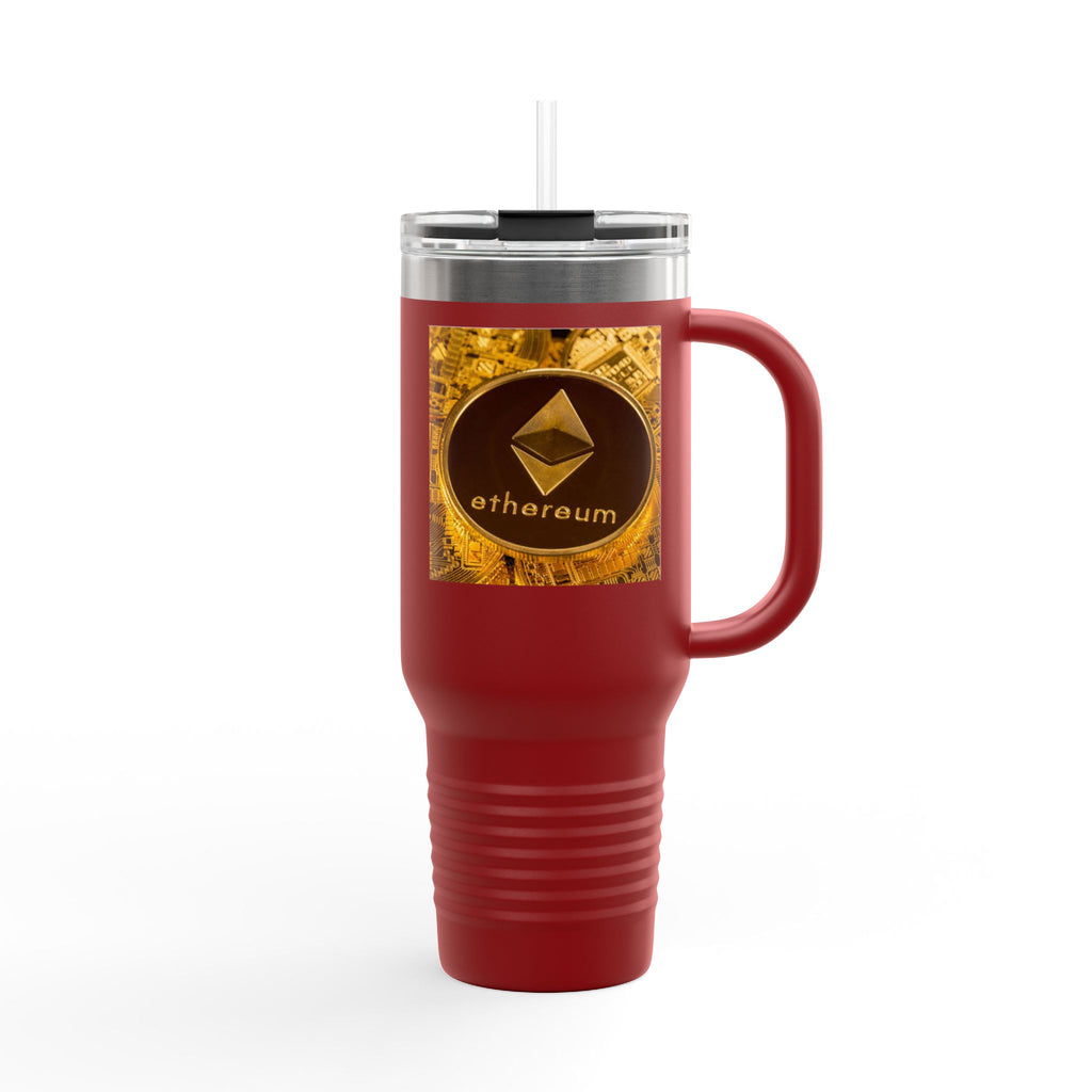 Ethereum Coin Design 40oz Travel Mug | Crypto Logo Insulated Tumbler