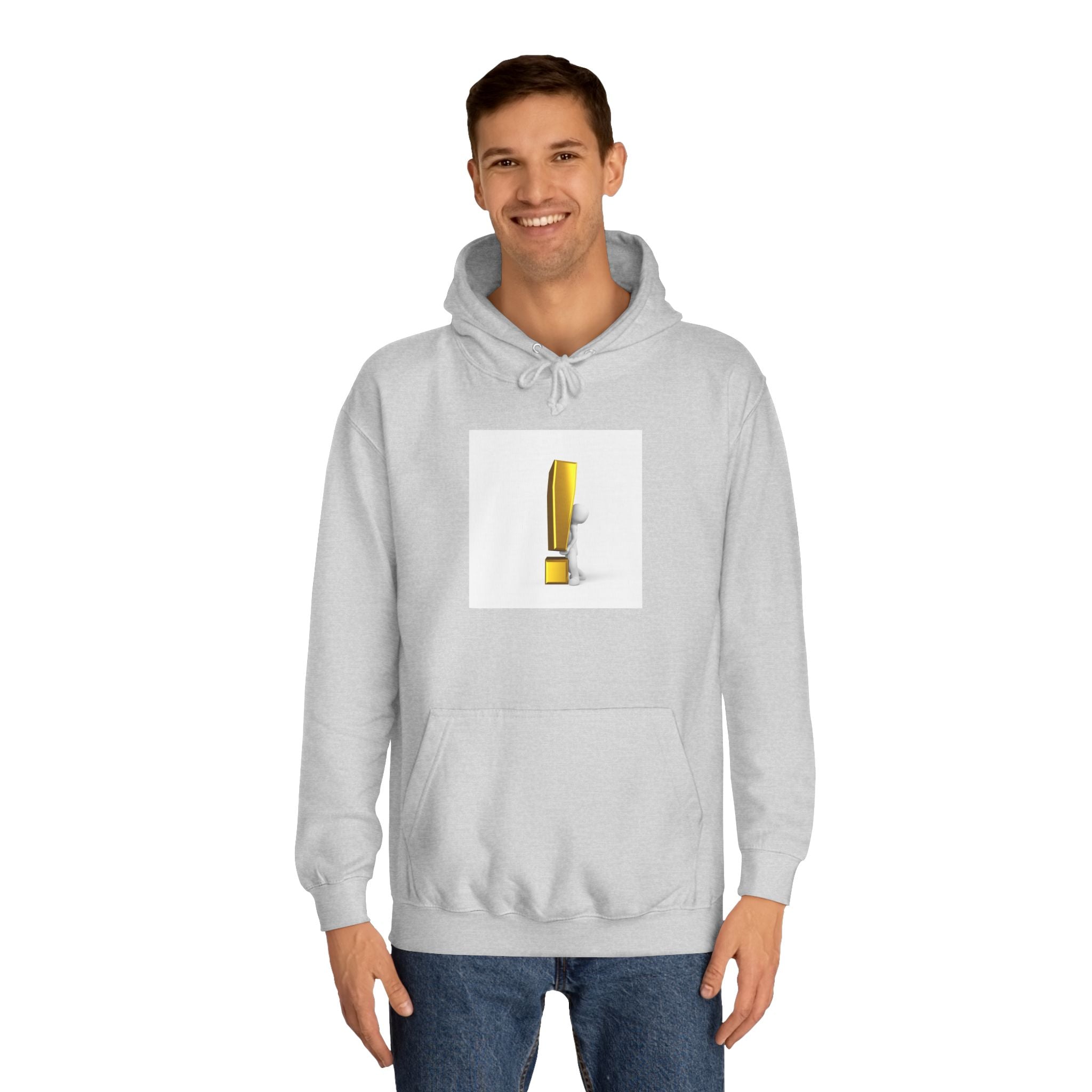 Gold Exclamation Mark Hoodie | Minimal Symbol Sweatshirt