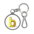 Gold Letter b Keyring Tag | Round Initial Keychain