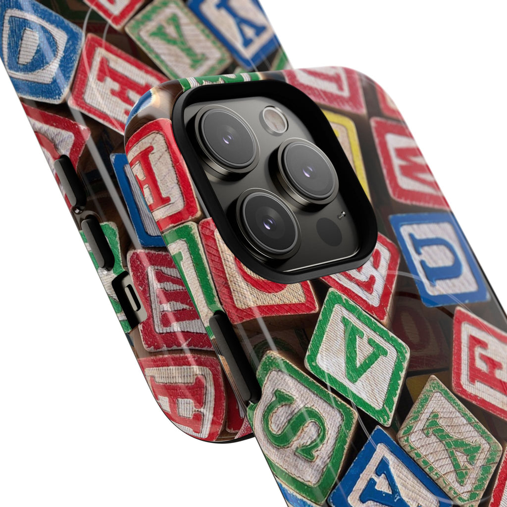 Vintage Alphabet Blocks Phone Case | Tough Magnetic Case