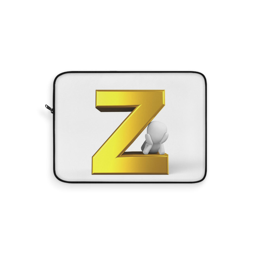 Gold Letter Z Monogram Laptop Sleeve | Initial Z Sleeve