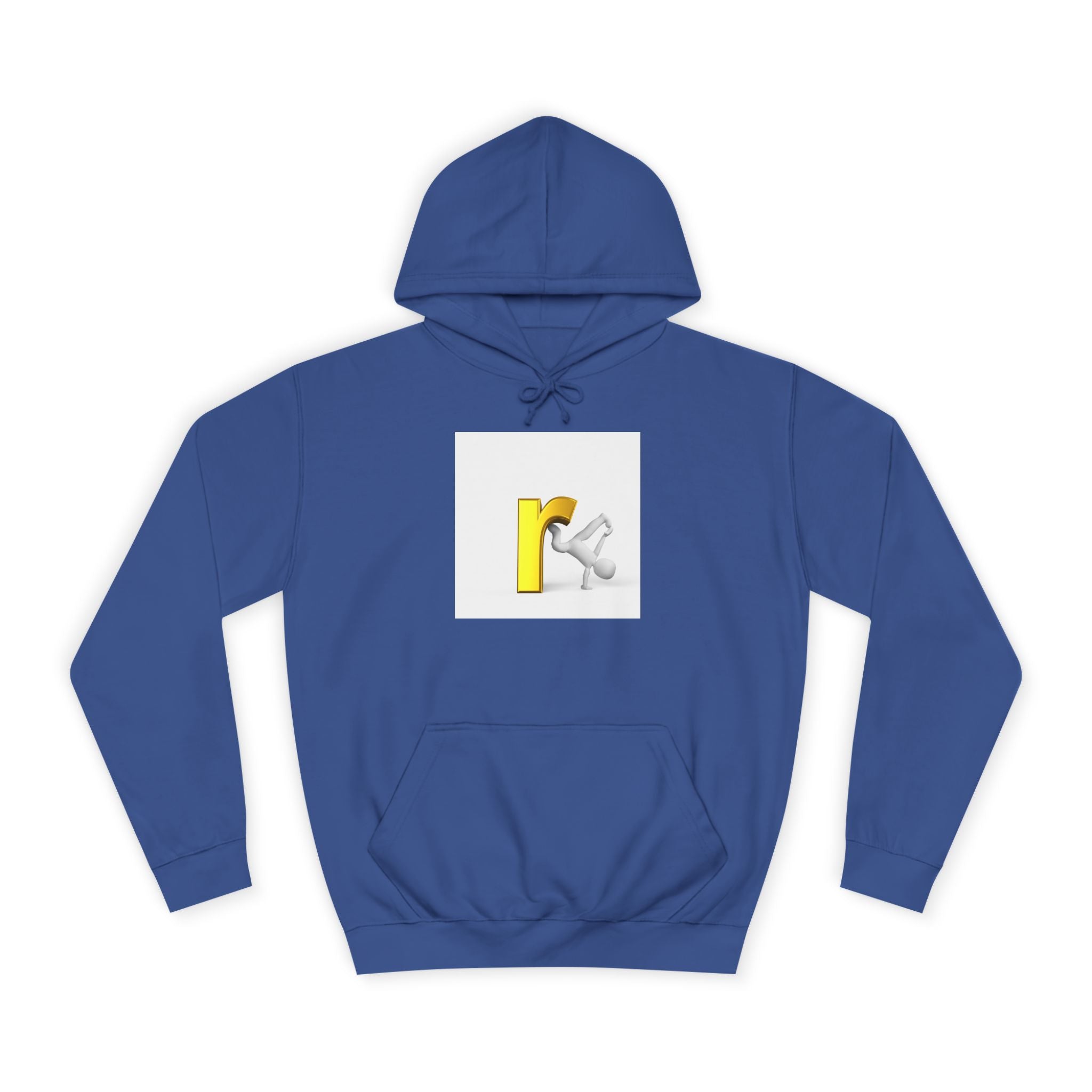 Yellow Letter R Character Hoodie | Playful Typographic Design
