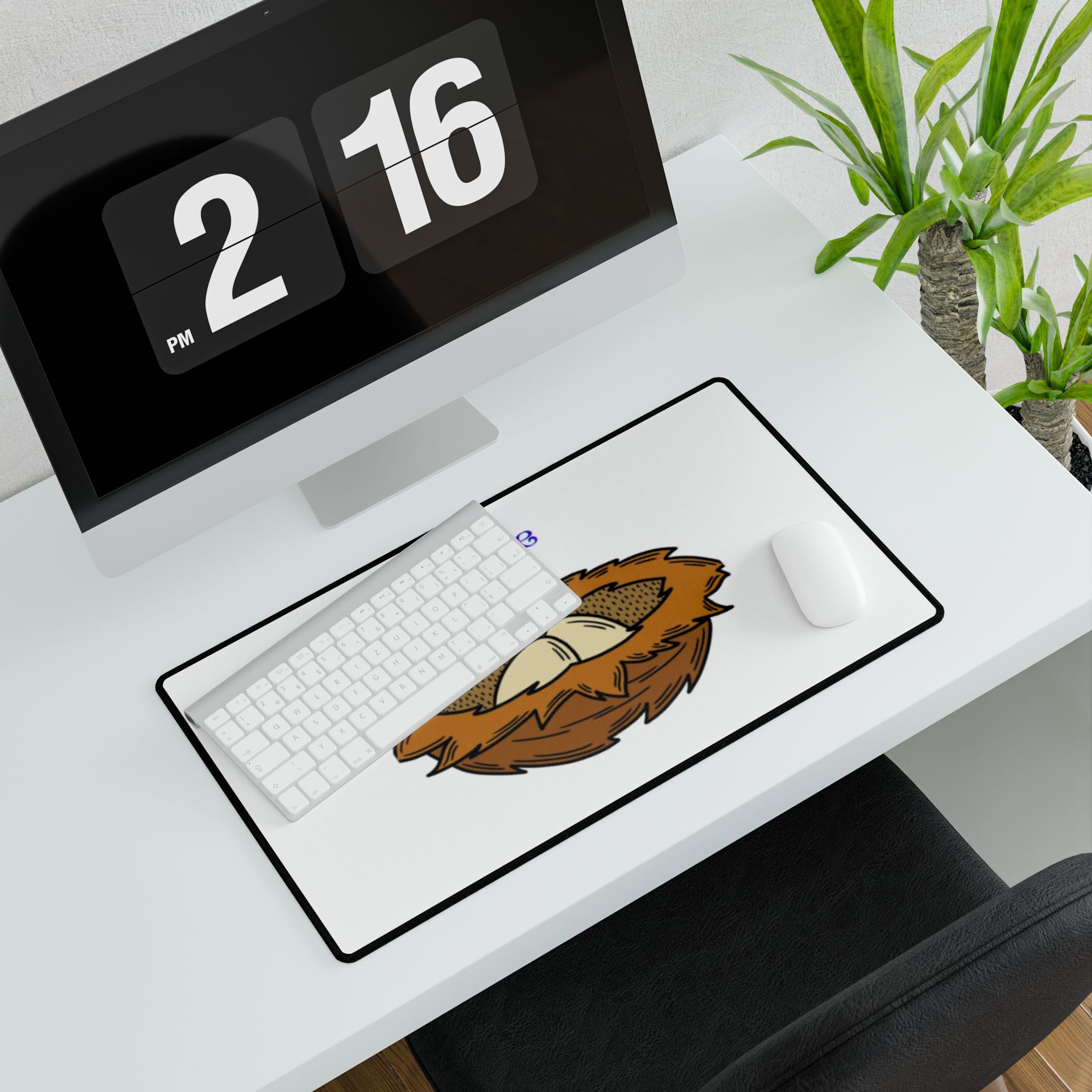 Aquilae Nido Nest Illustration Desk Mat | Large Mousepad