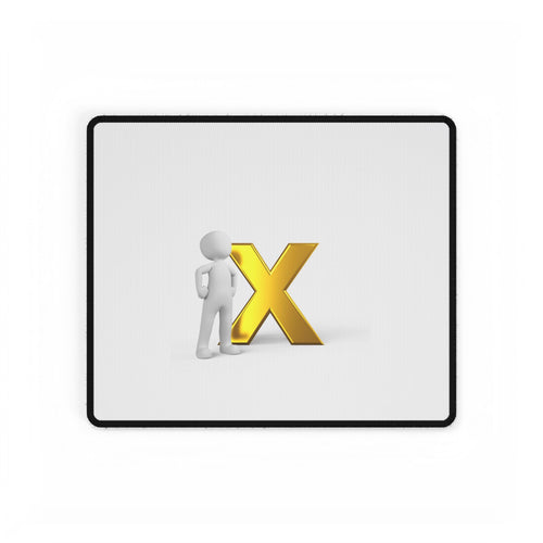 Tapis de bureau 3D Or X avec figurine de penseur | Grand tapis de souris