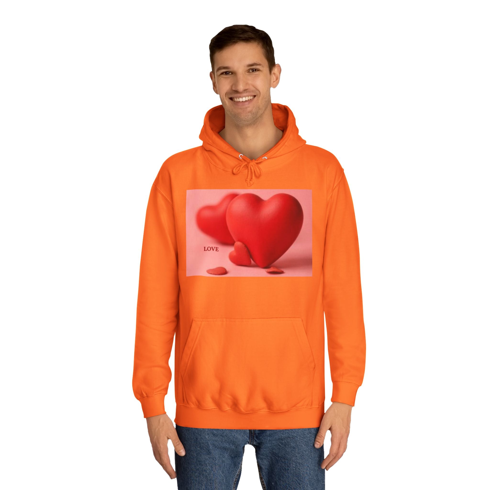 Cute 3D Heart Illustration Hoodie | Love Graphic Pullover