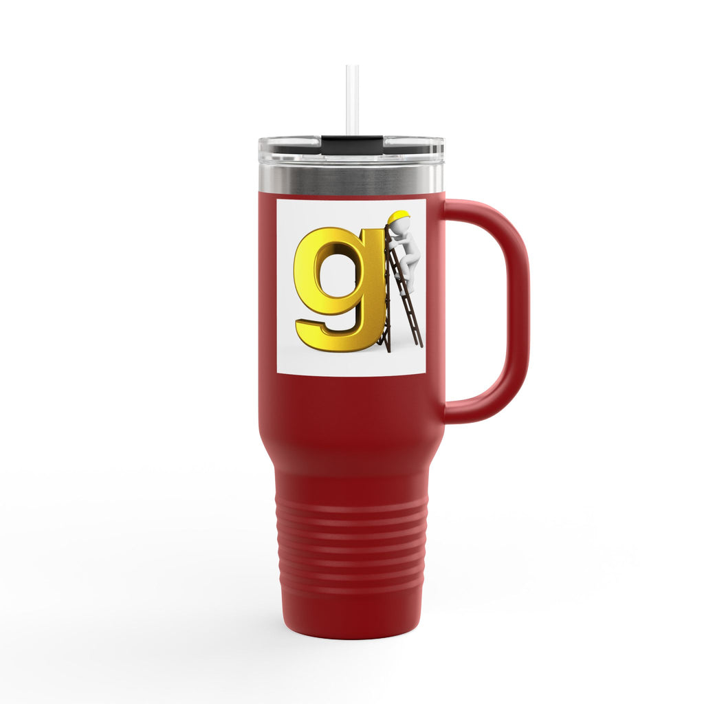 Yellow Letter G Monogram Travel Mug | 40oz Insulated Tumbler