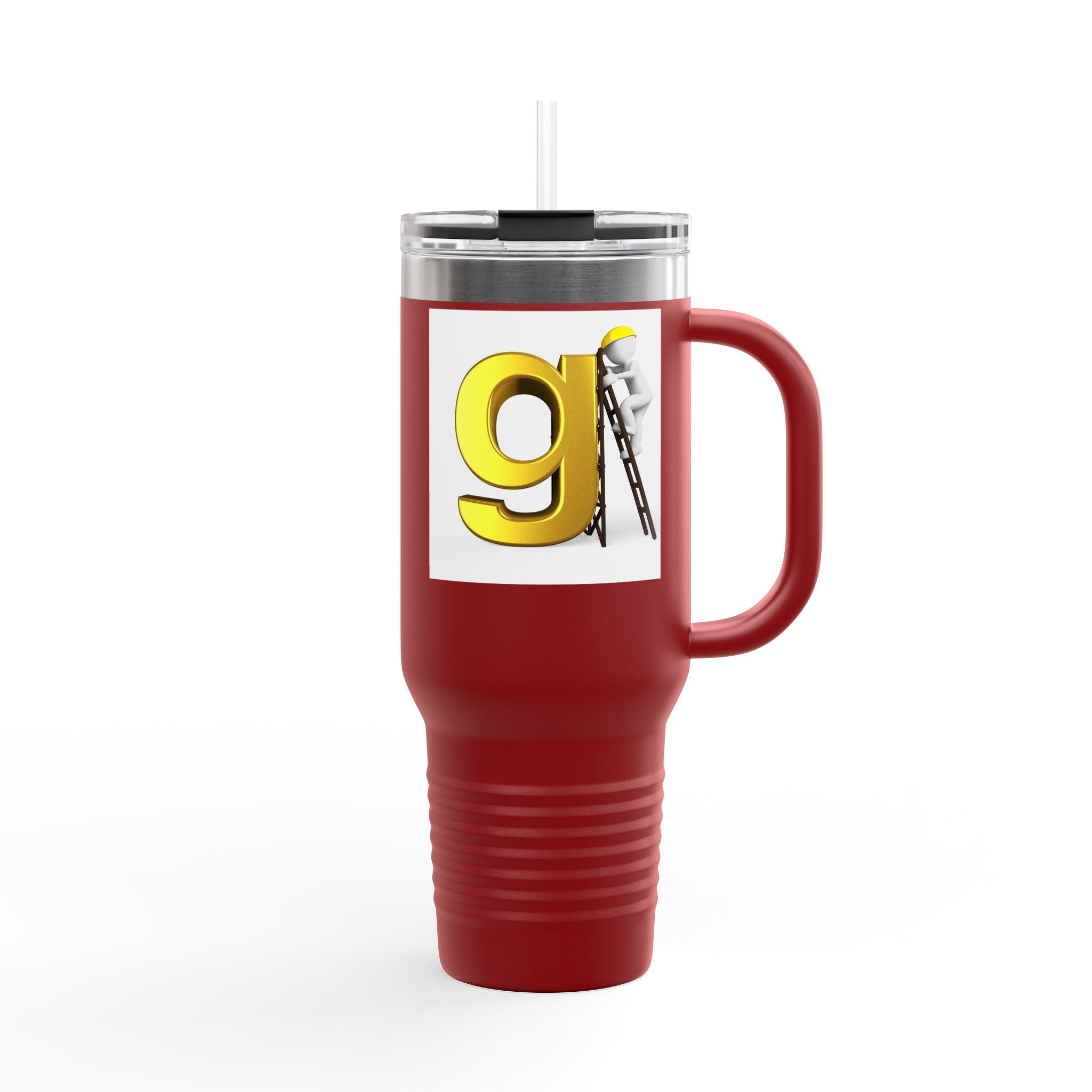 Yellow Letter G Monogram Travel Mug | 40oz Insulated Tumbler