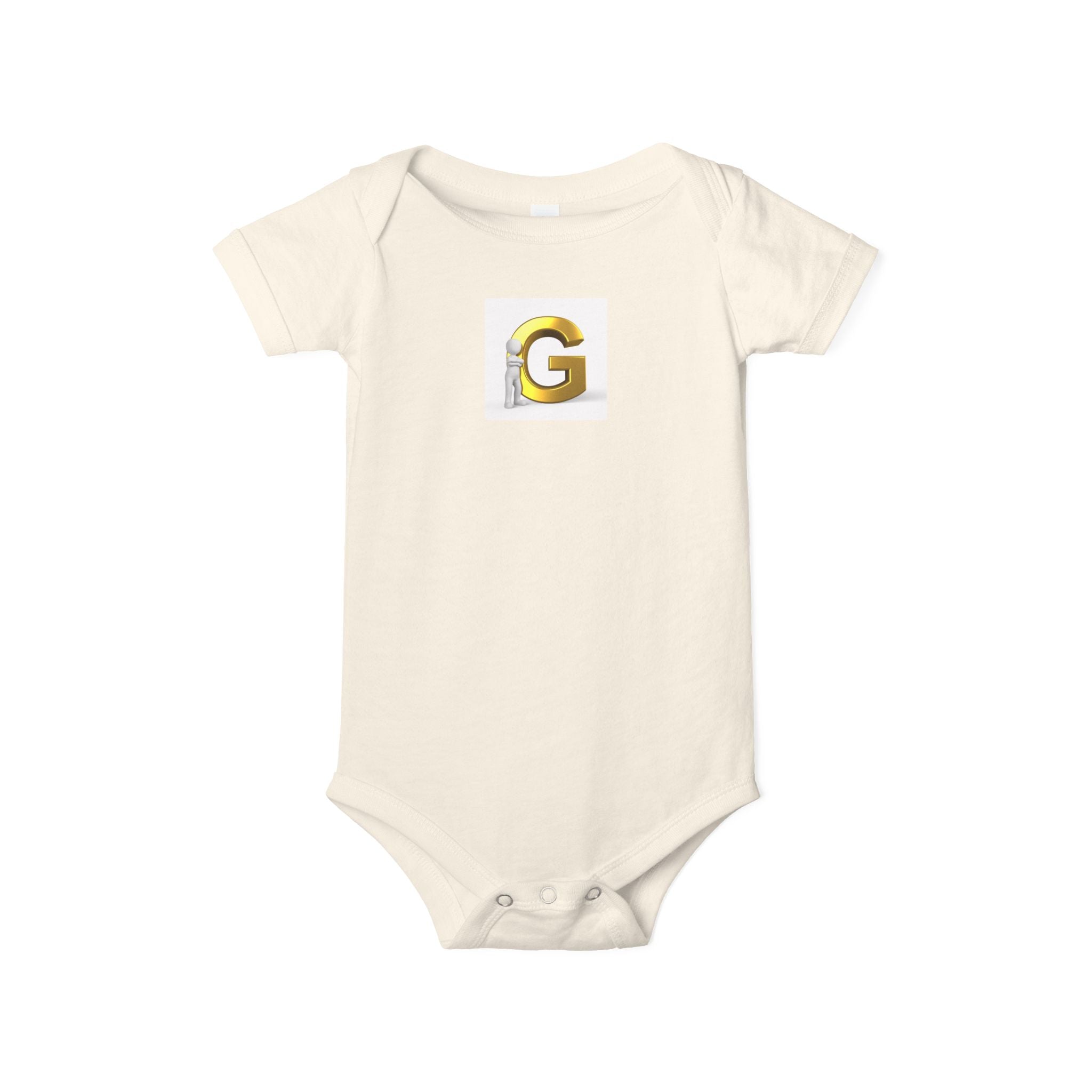 Body pour bébé avec lettre G dorée | Body monogramme pour bébé