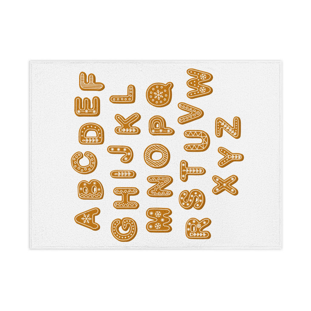 Gingerbread Alphabet Toddler Blanket | Letter ABC Nursery Decor