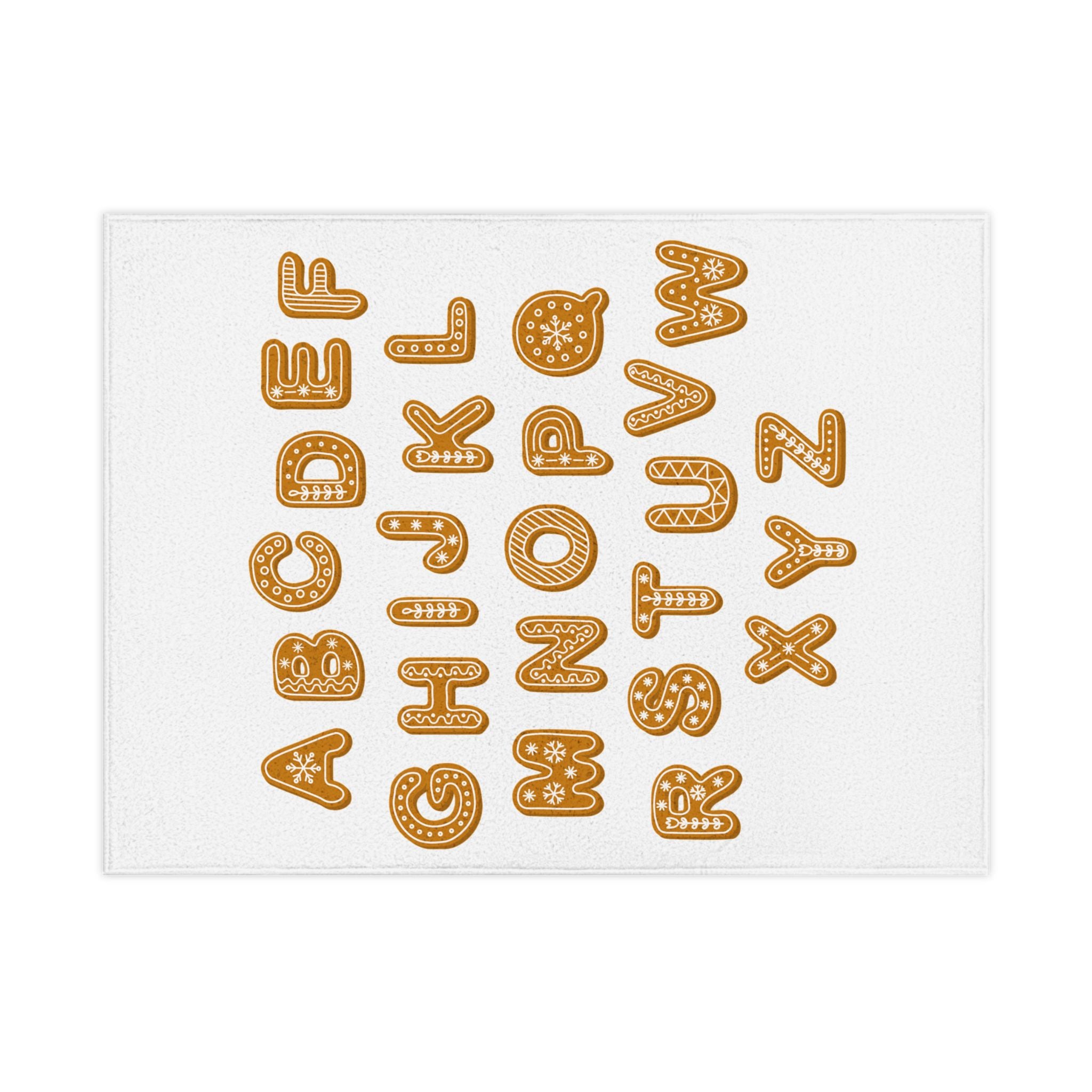 Gingerbread Alphabet Toddler Blanket | Letter ABC Nursery Decor
