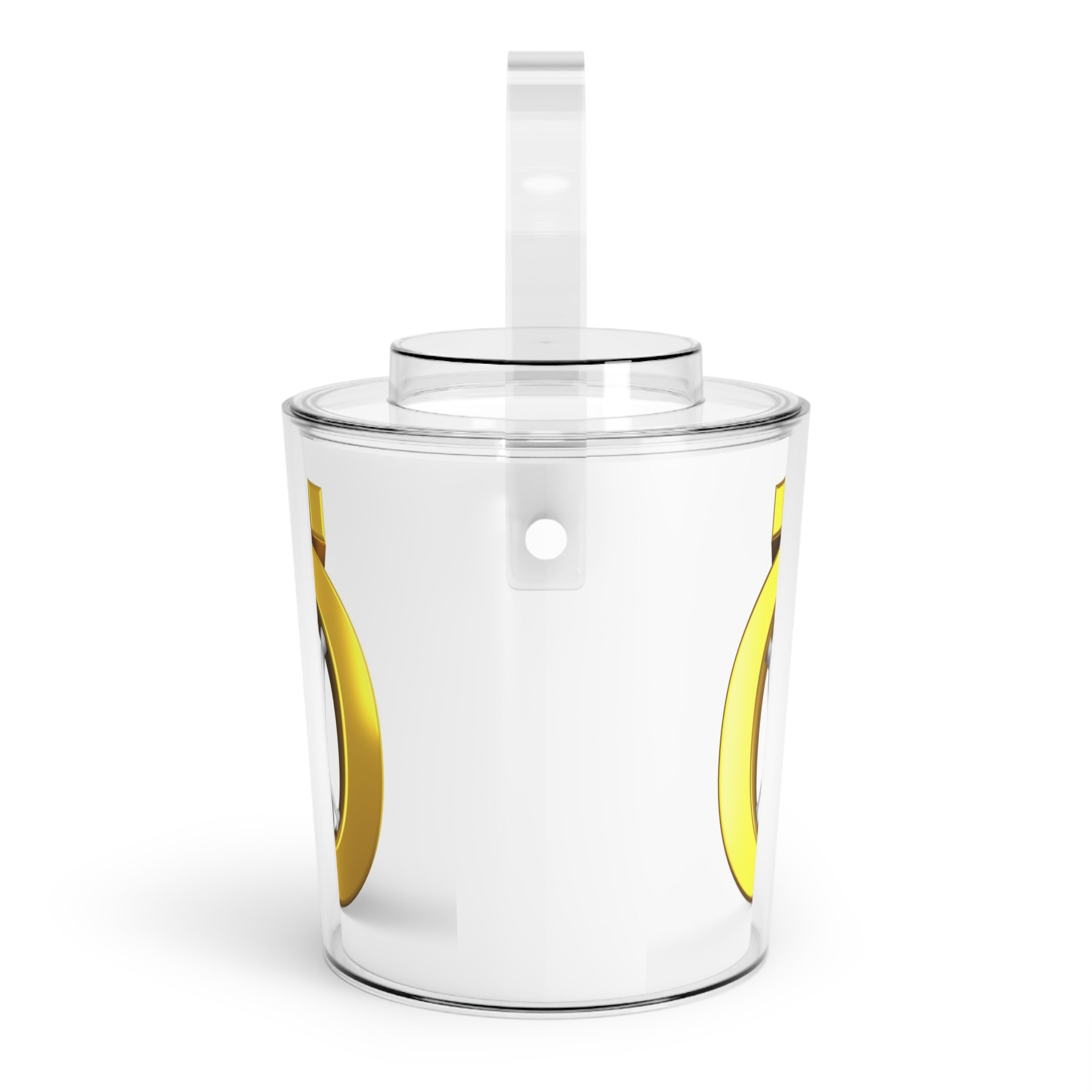 Gold Letter Ö Illustration Ice Bucket | Clear Acrylic Ice Bucket with Tongs