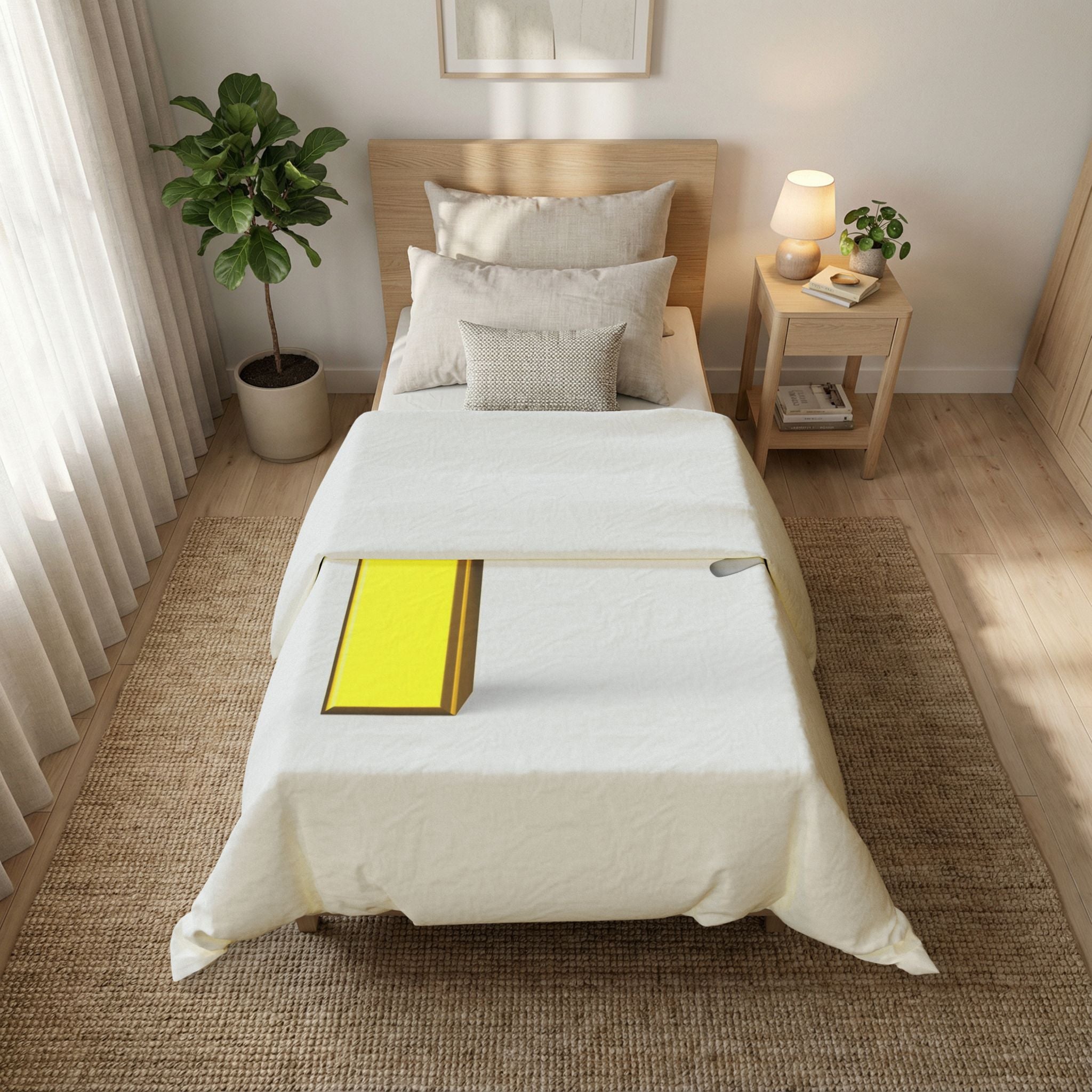 3D Gold Letter F with Climbing Figure Duvet Cover | Monogram Bedding
