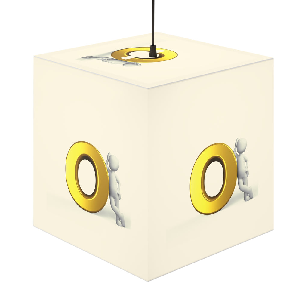 Golden Letter O Illustration Light Cube Lamp | Minimal Modern Nightlight