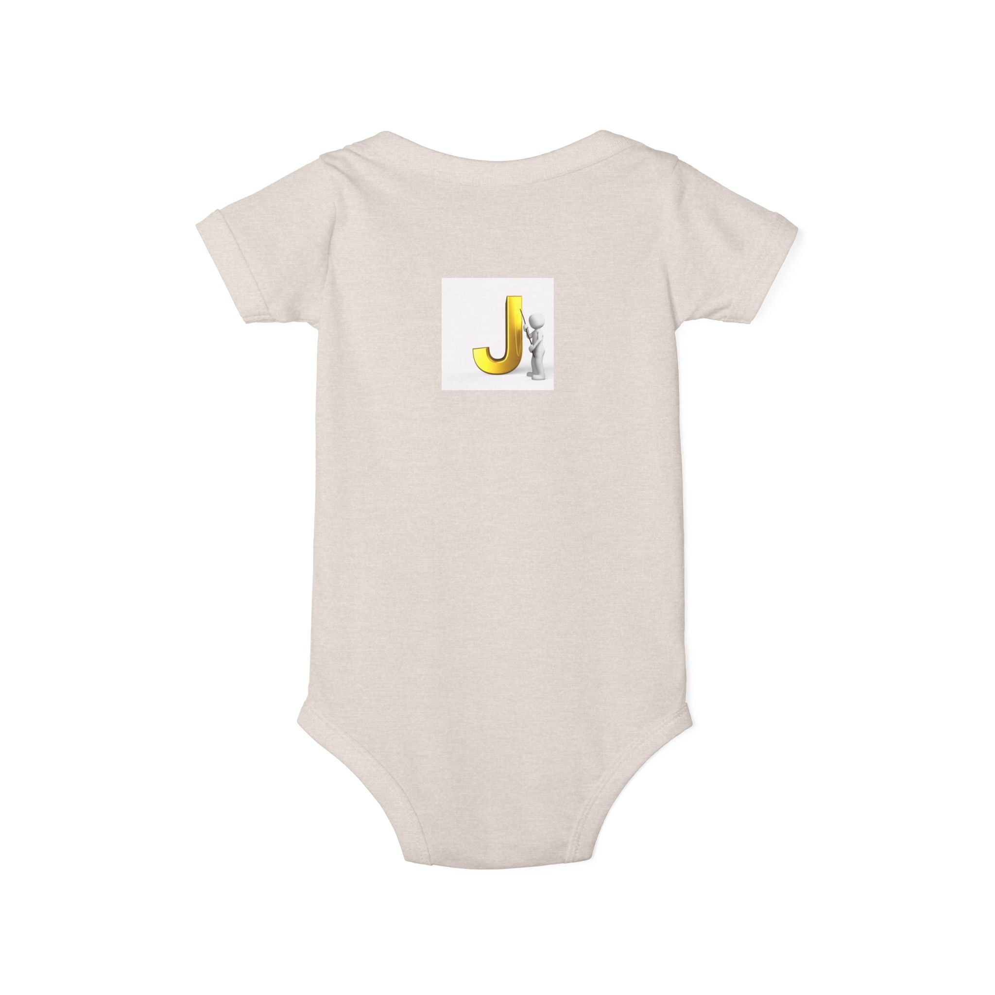 Yellow Letter J with Baby Sloth Infant Onesie | Baby Bodysuit