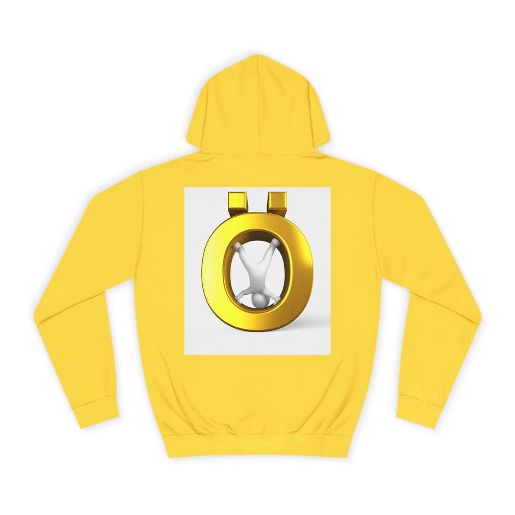 Gold Letter Ö Hoodie | Minimal Jewelry Logo, White Pullover