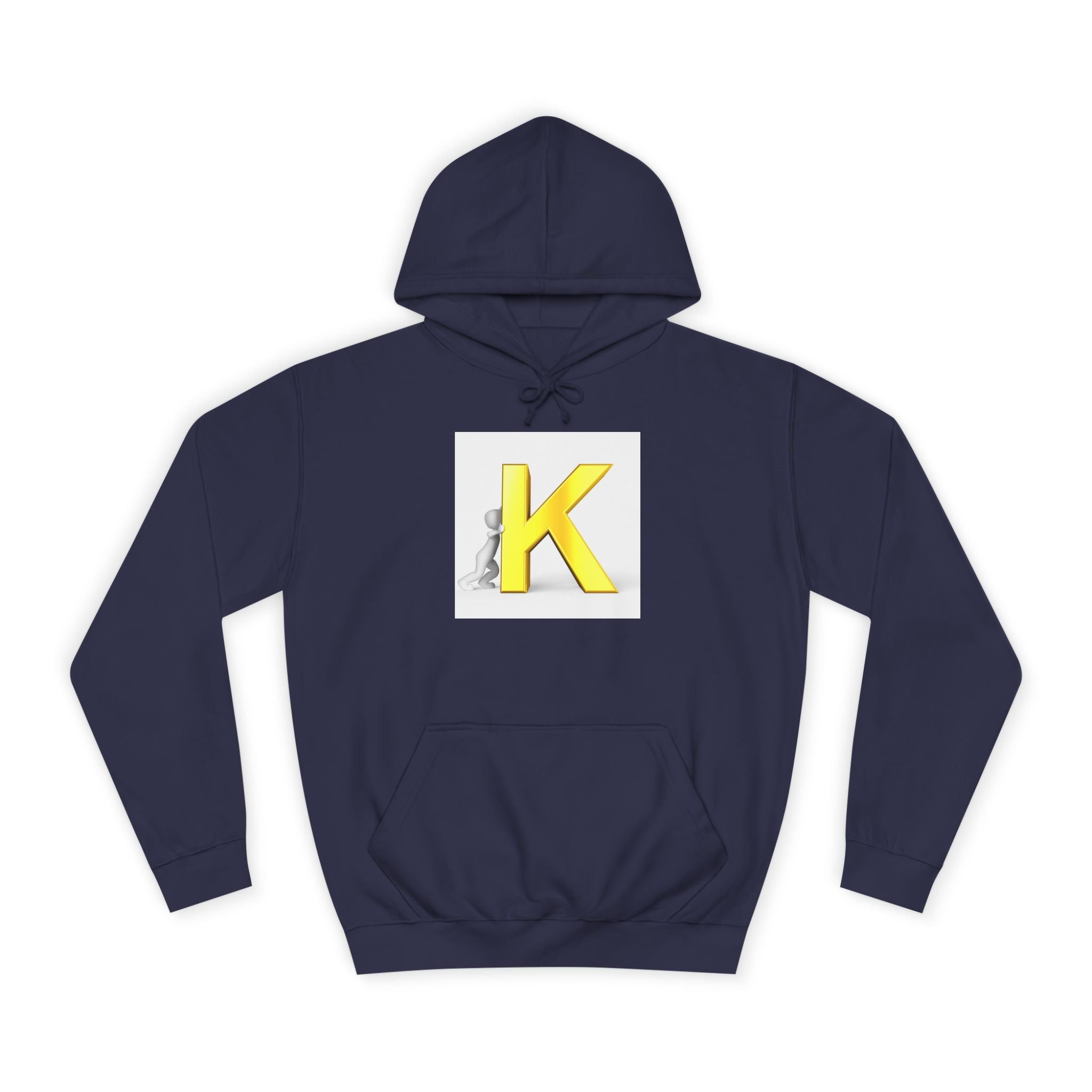 Yellow 3D Letter K hoodie | Initial Monogram, Alphabet Graphic