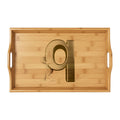 Engraved Letter q Monogram Serving Tray | Bamboo Letter A Tray