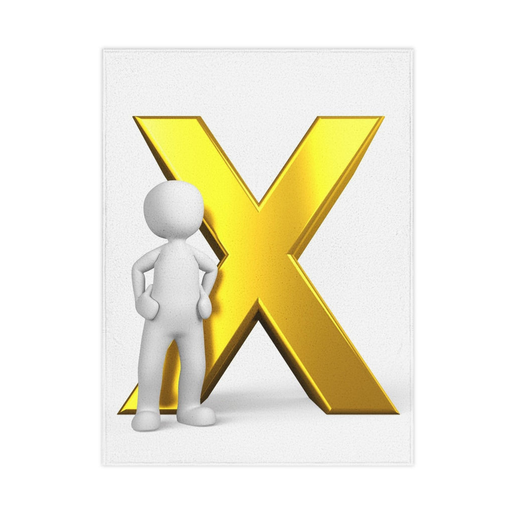 Gold Letter X toddler blanket | Alphabet Initial Nursery Throw