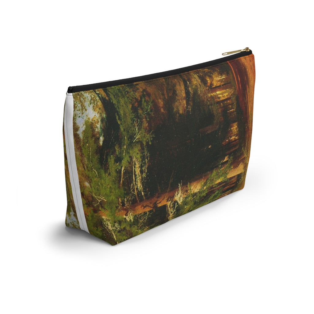 Forest Path Accessory Pouch | T-Bottom Cosmetic Bag, Woodland Nature Print