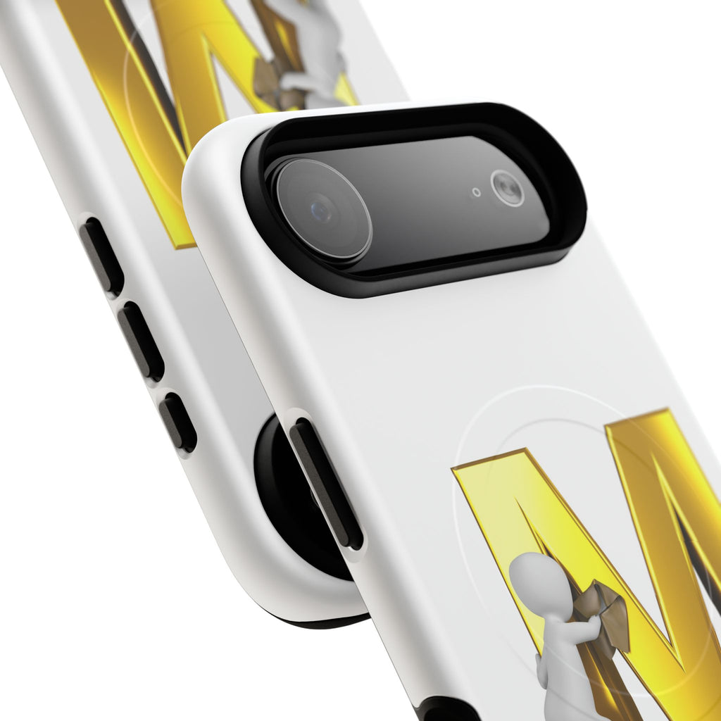 Gold Letter M with Worker Phone Case | Magnetic Tough Case