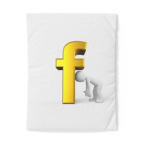 Housse de couette en coton avec lettre F en or 3D | Parure de lit typographique