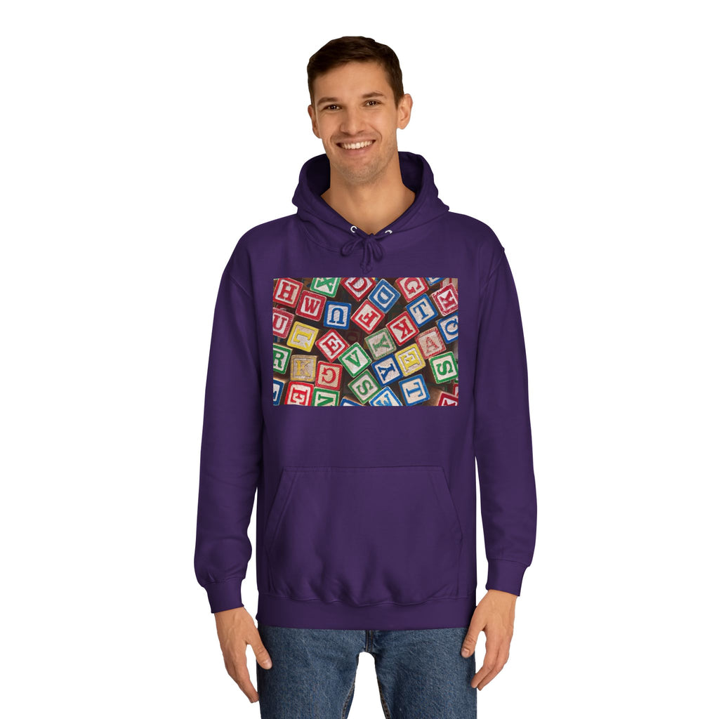 Colorful Alphabet Blocks Hoodie | Kids Letter Blocks Design