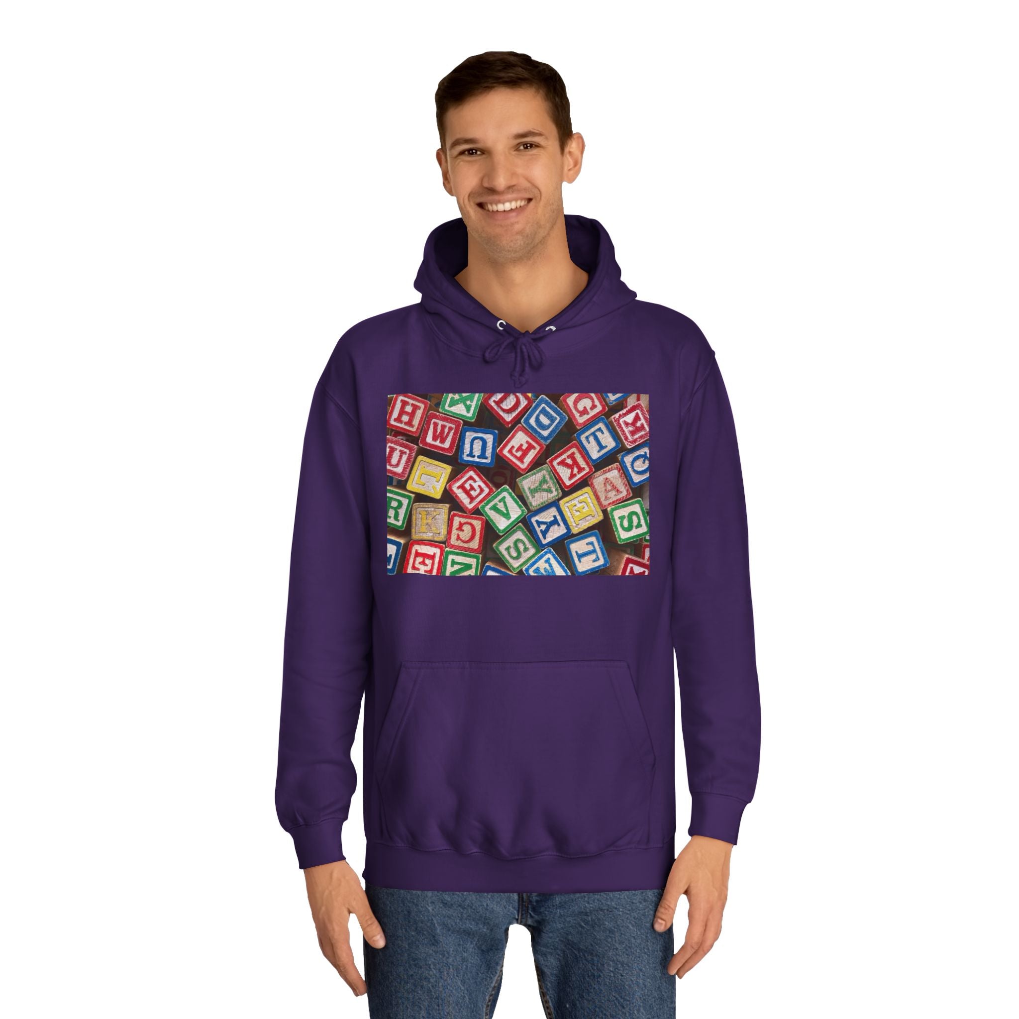 Colorful Alphabet Blocks Hoodie | Kids Letter Blocks Design