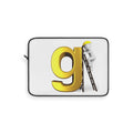 Golden Letter G with Worker Laptop Sleeve | Monogram Initial Tech Case