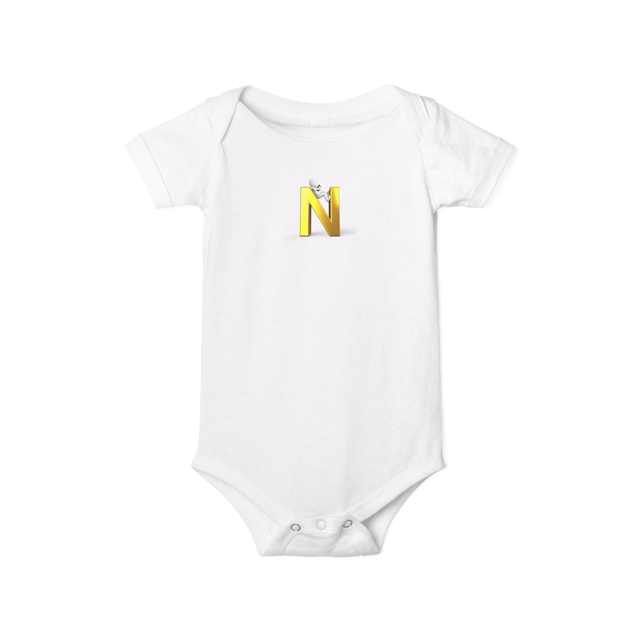 Body pour bébé monogramme N jaune | Maillot initial bébé