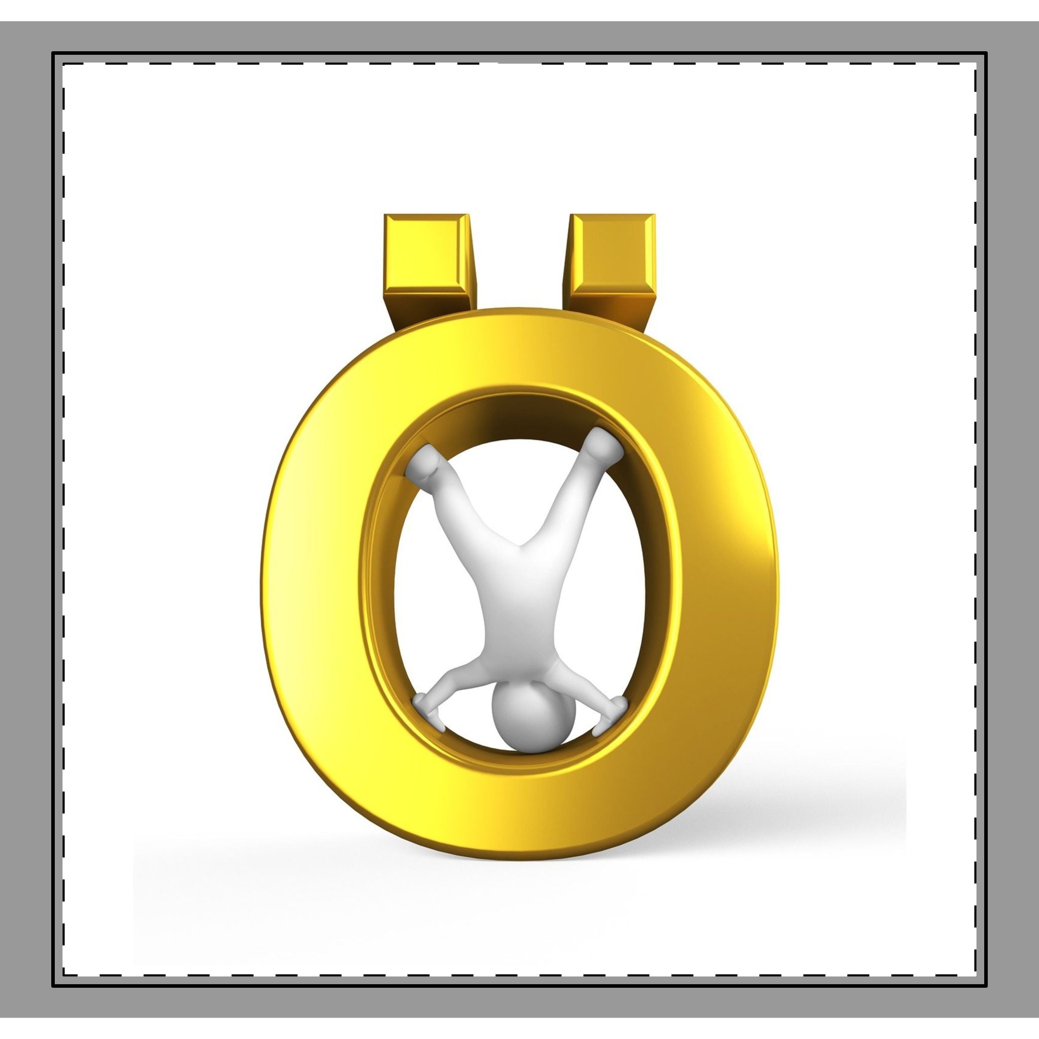 Gold Letter Ö with Hanging Figure coverlet