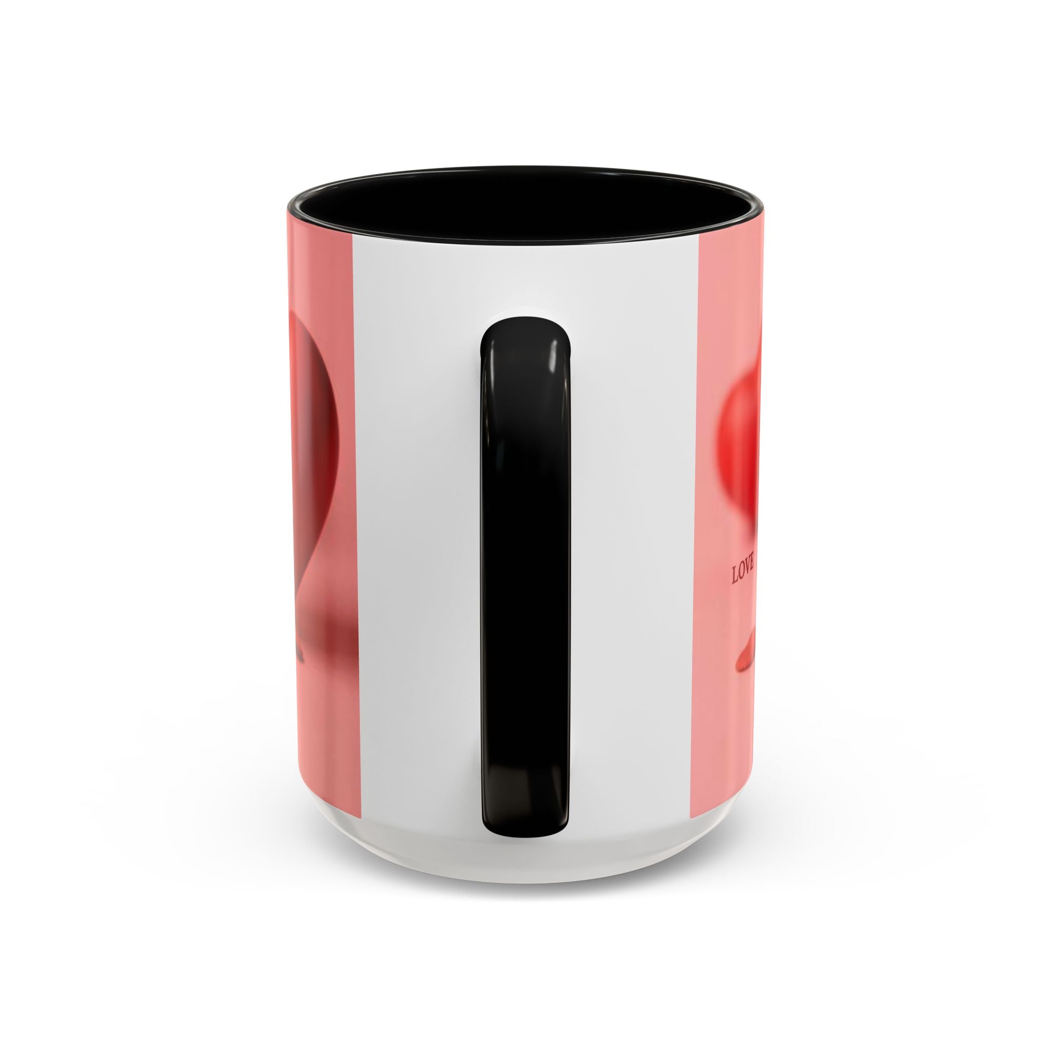 Red Heart Love Design Accent Coffee Mug | Valentine Heart Ceramic Mug