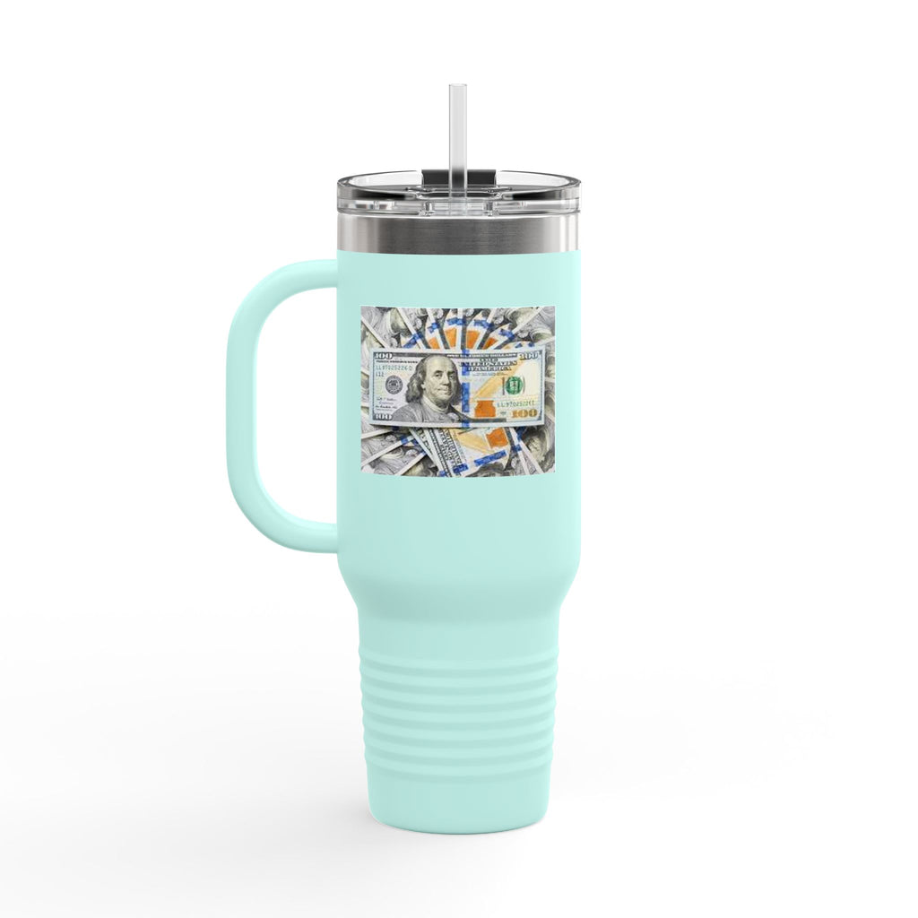 Stacked Hundred Dollar Bills Insulated Travel Mug | 40oz