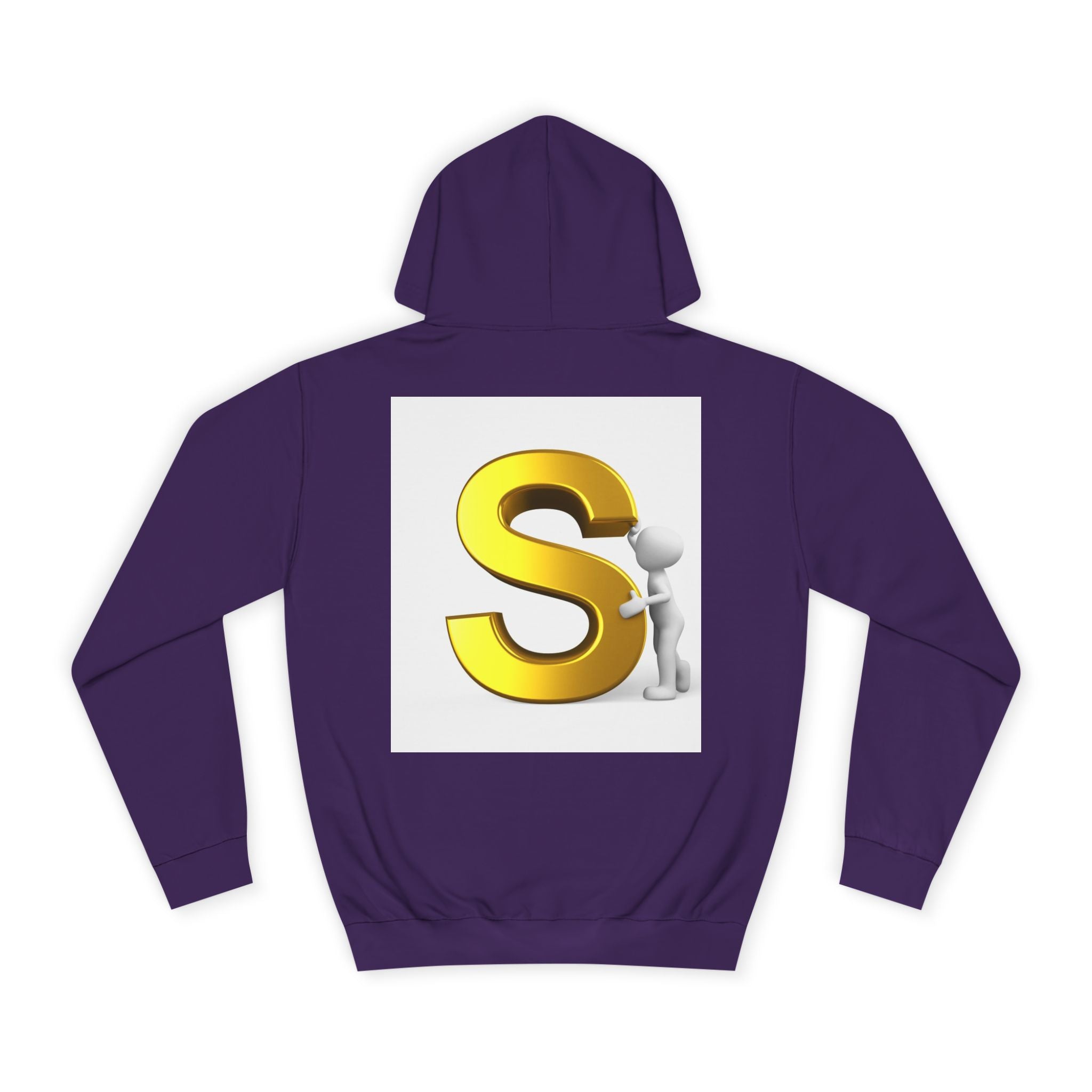 Gold Letter S with Character Hoodie | Initial Monogram Sweatshirt