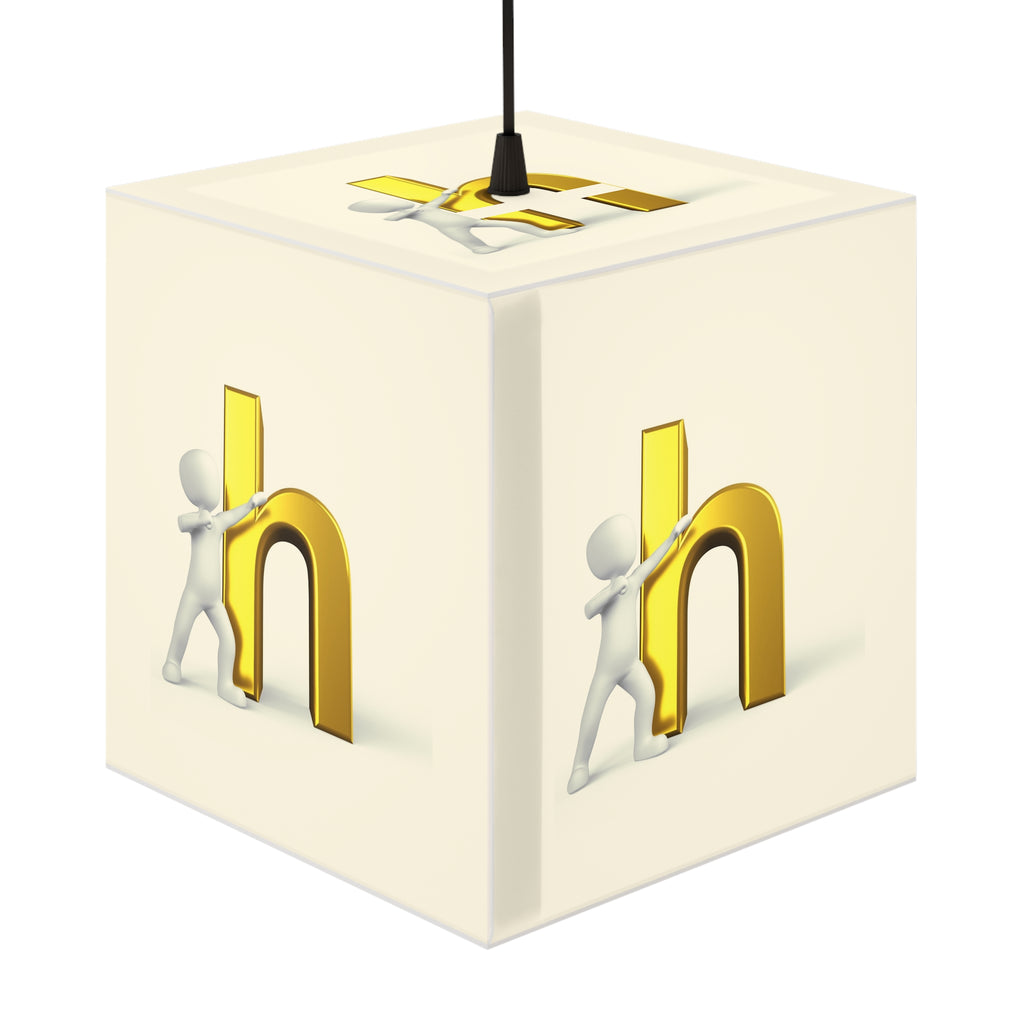 3D Figure Hugging Gold Letter H Light Cube Lamp | Kids Room Nightlight