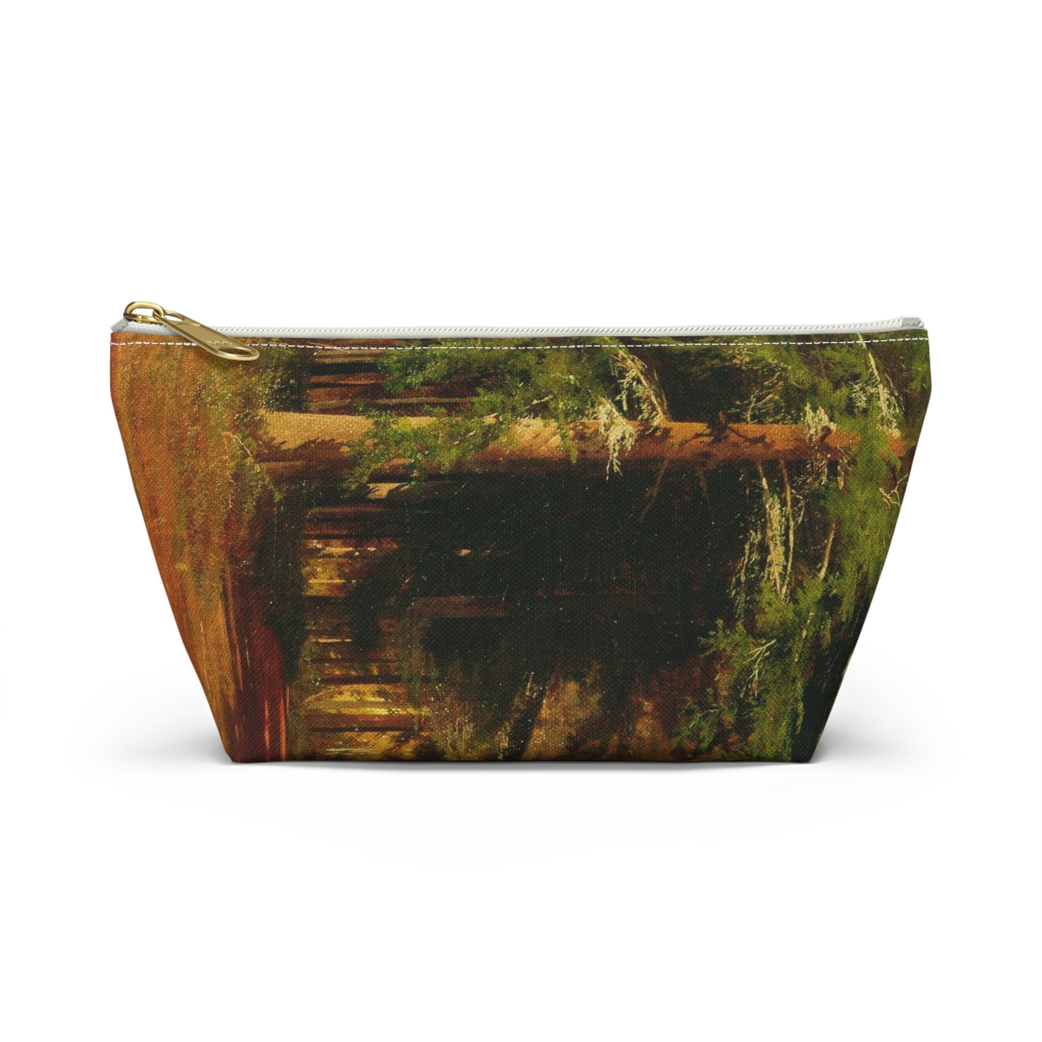 Trousse à accessoires Forest Path | Trousse de toilette à fond plat, imprimé nature forêt