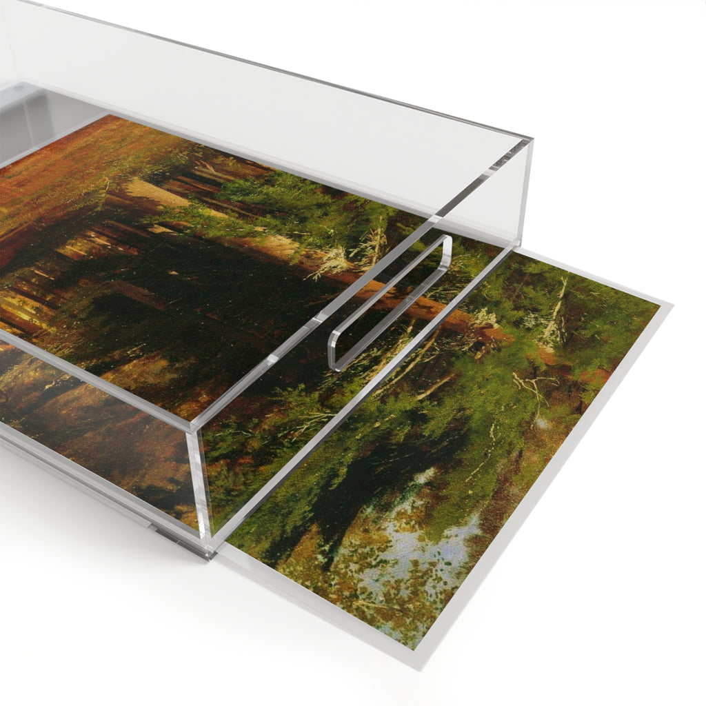 Autumn Forest Landscape Acrylic Serving Tray | Fall Trees Woodland Scene