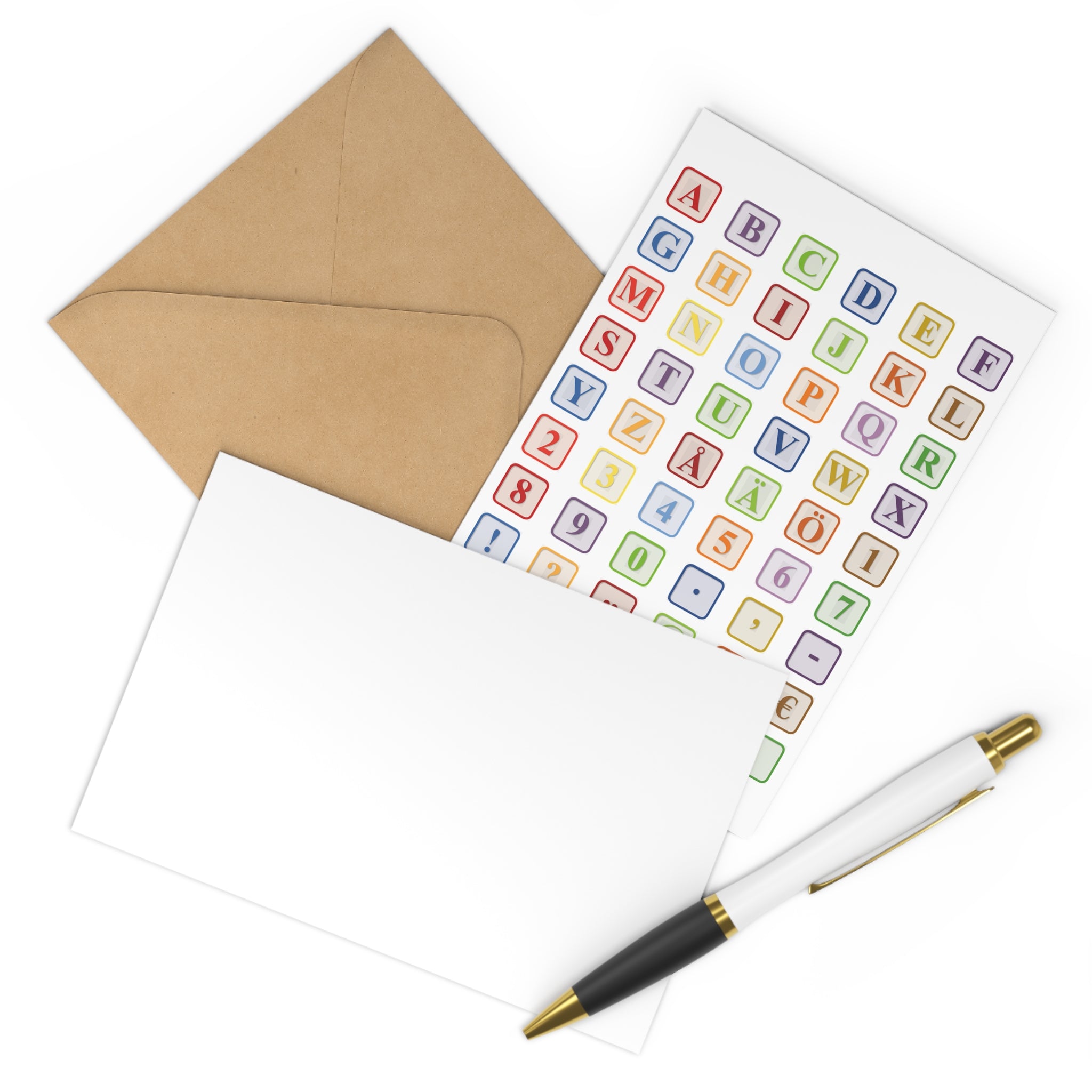 Alphabet and Symbols Postcards | Colorful Letter and Number Cards Set