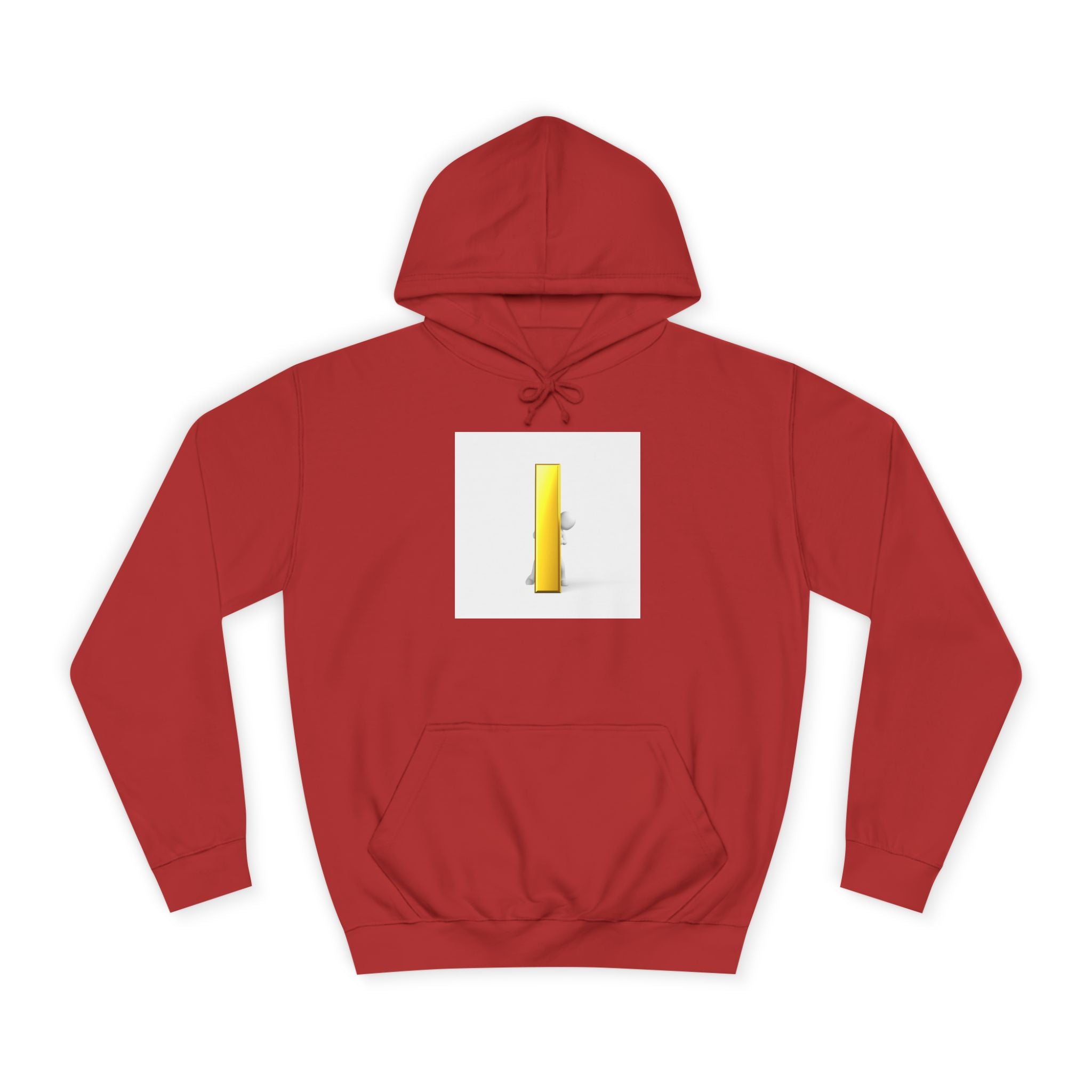 Gold Letter i Character Hoodie | Minimalist 3D Column Illustration