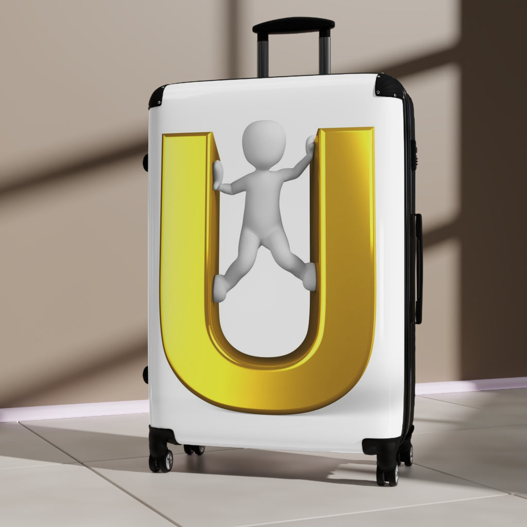 Gold Letter U Luggage Cover Suitcase | Monogram Travel Accessory