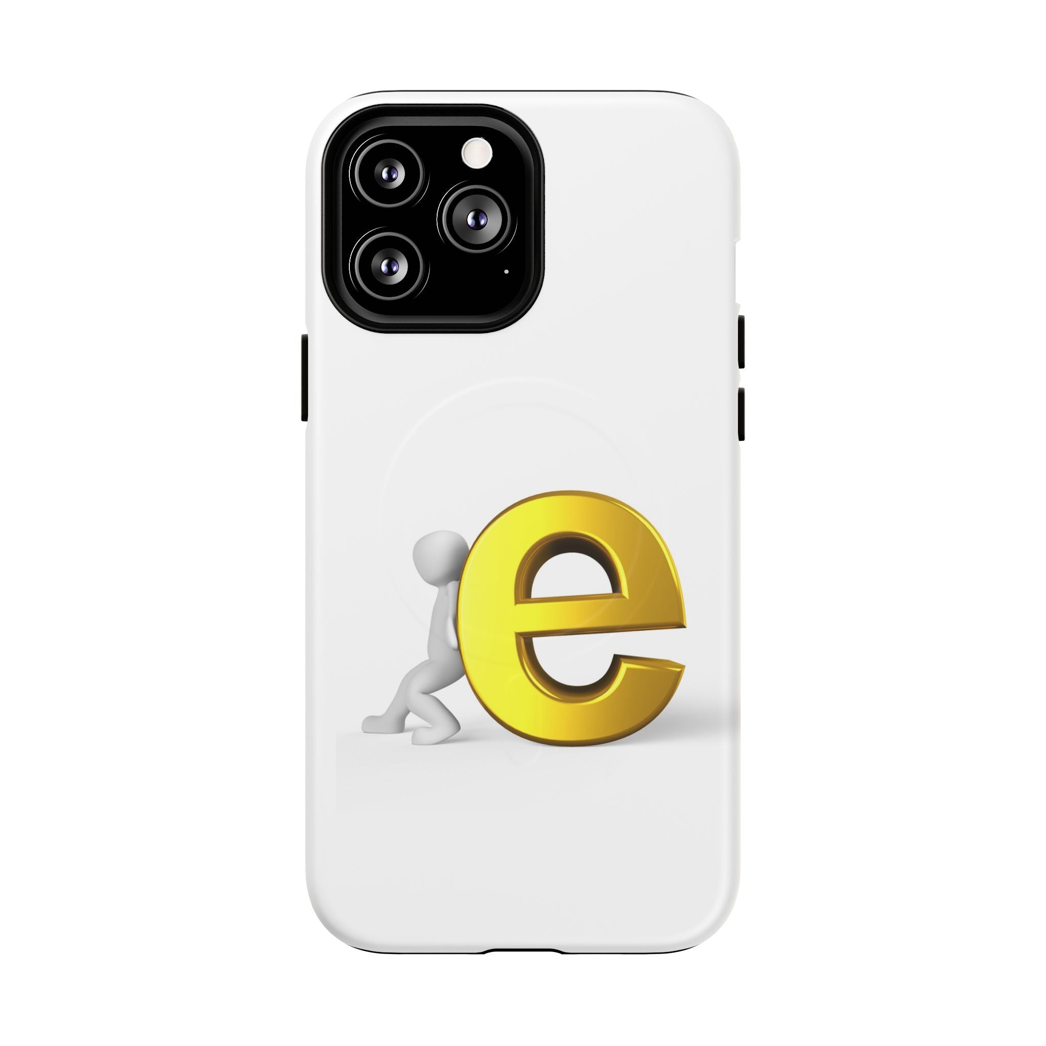 3D Gold Letter E Phone Case | Tough Magnetic Case