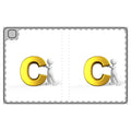3D Gold Letter C Character Tablet Folio Case | Initial C Cover