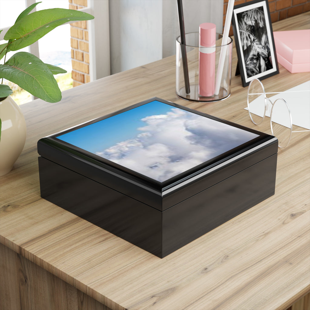Blue Sky Clouds Jewelry Box | Cloudscape Photo Keepsake Box