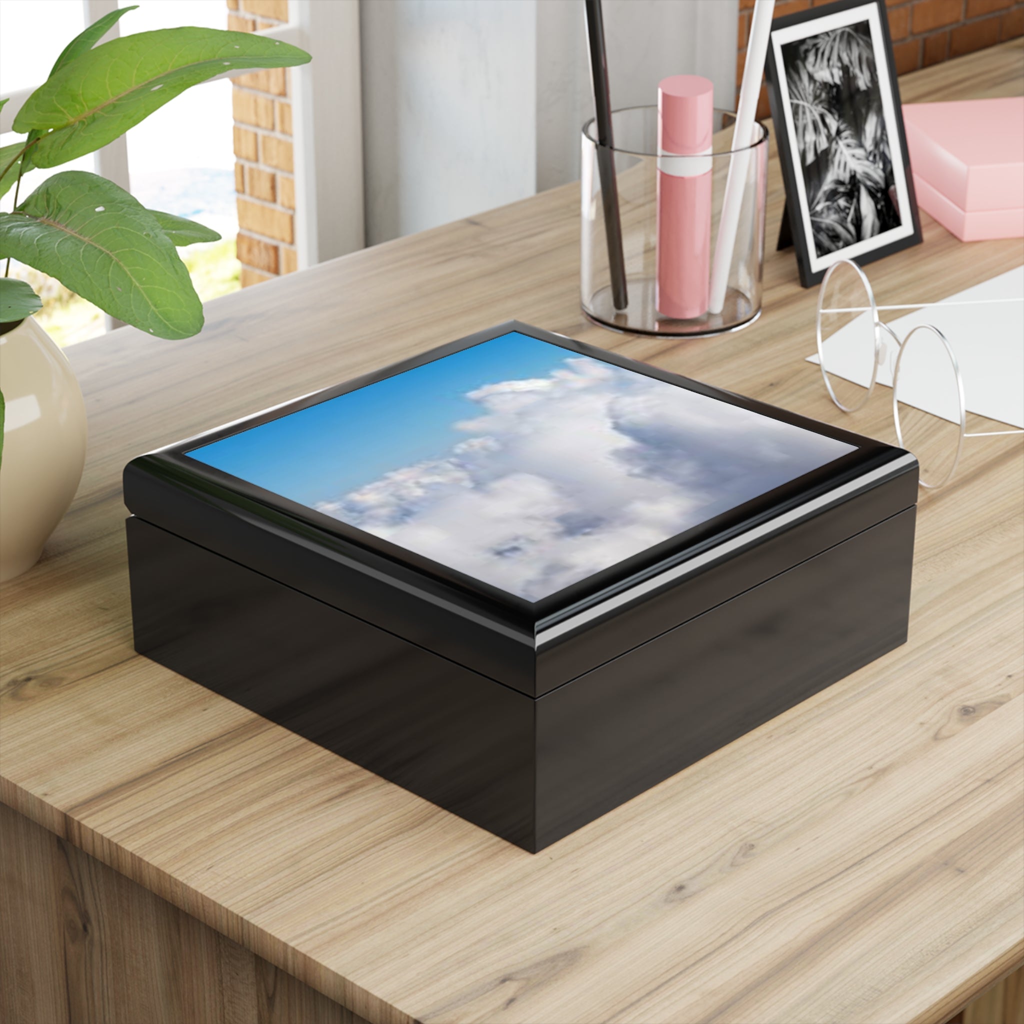 Blue Sky Clouds Jewelry Box | Cloudscape Photo Keepsake Box