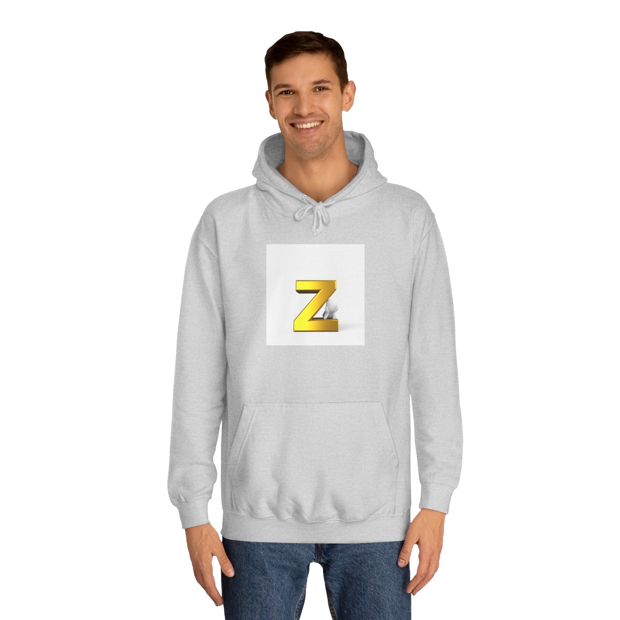 Gold 3D Letter Z Hoodie | Initial Monogram Pullover