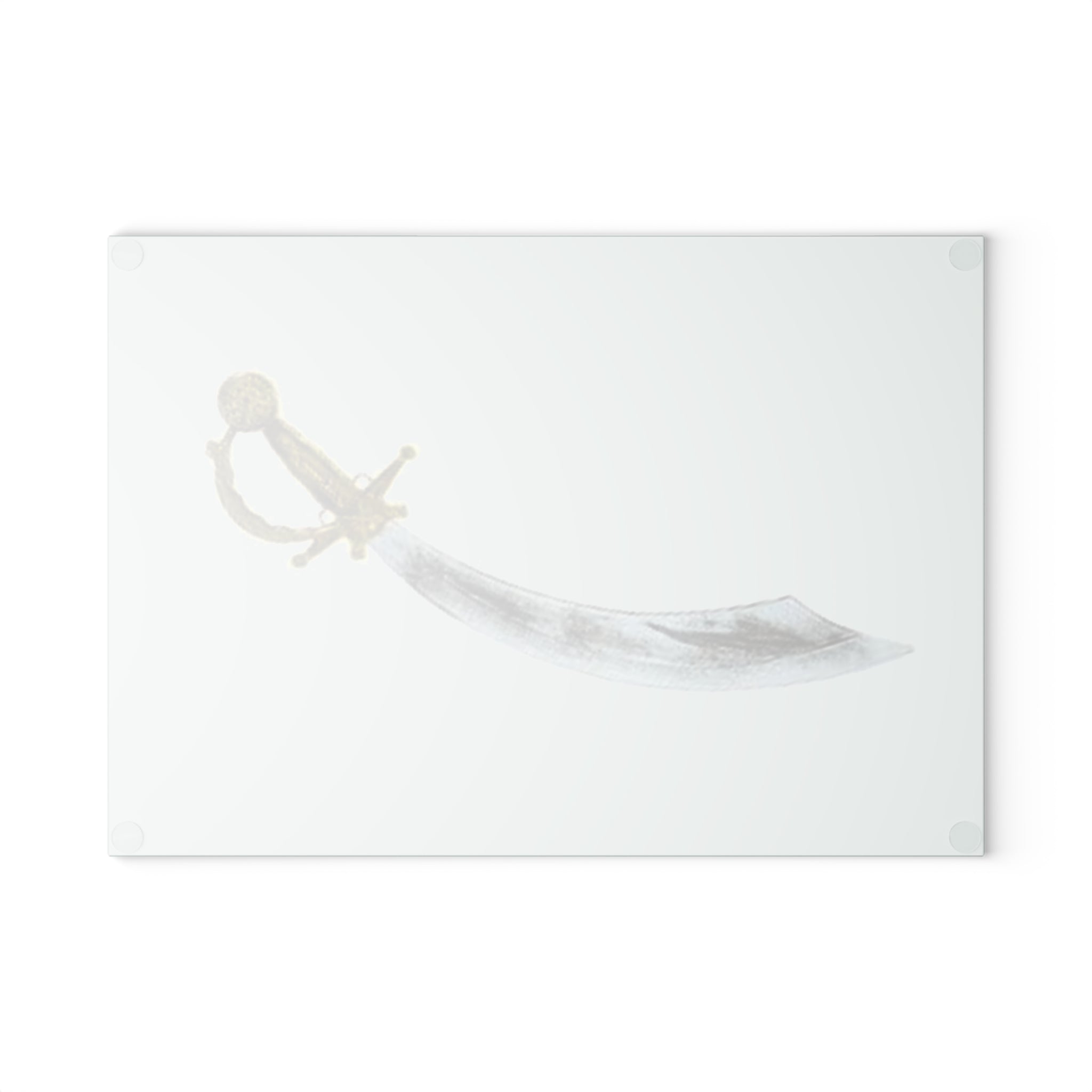 Watercolor Scimitar Sword Glass Cutting Board | Nautical Pirate Kitchen Decor