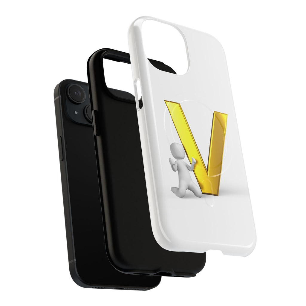 Gold Letter V Monogram Phone Case | Tough Magnetic Case