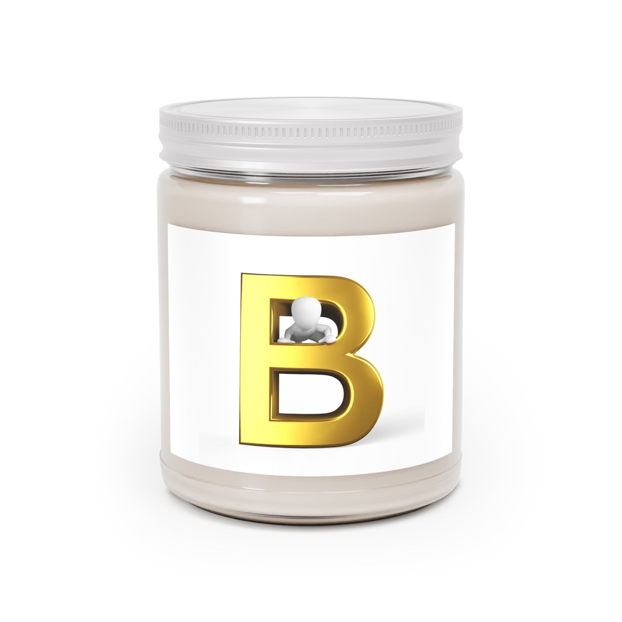 Bougie Monogramme Lettre B Or 9oz Bougie Soja