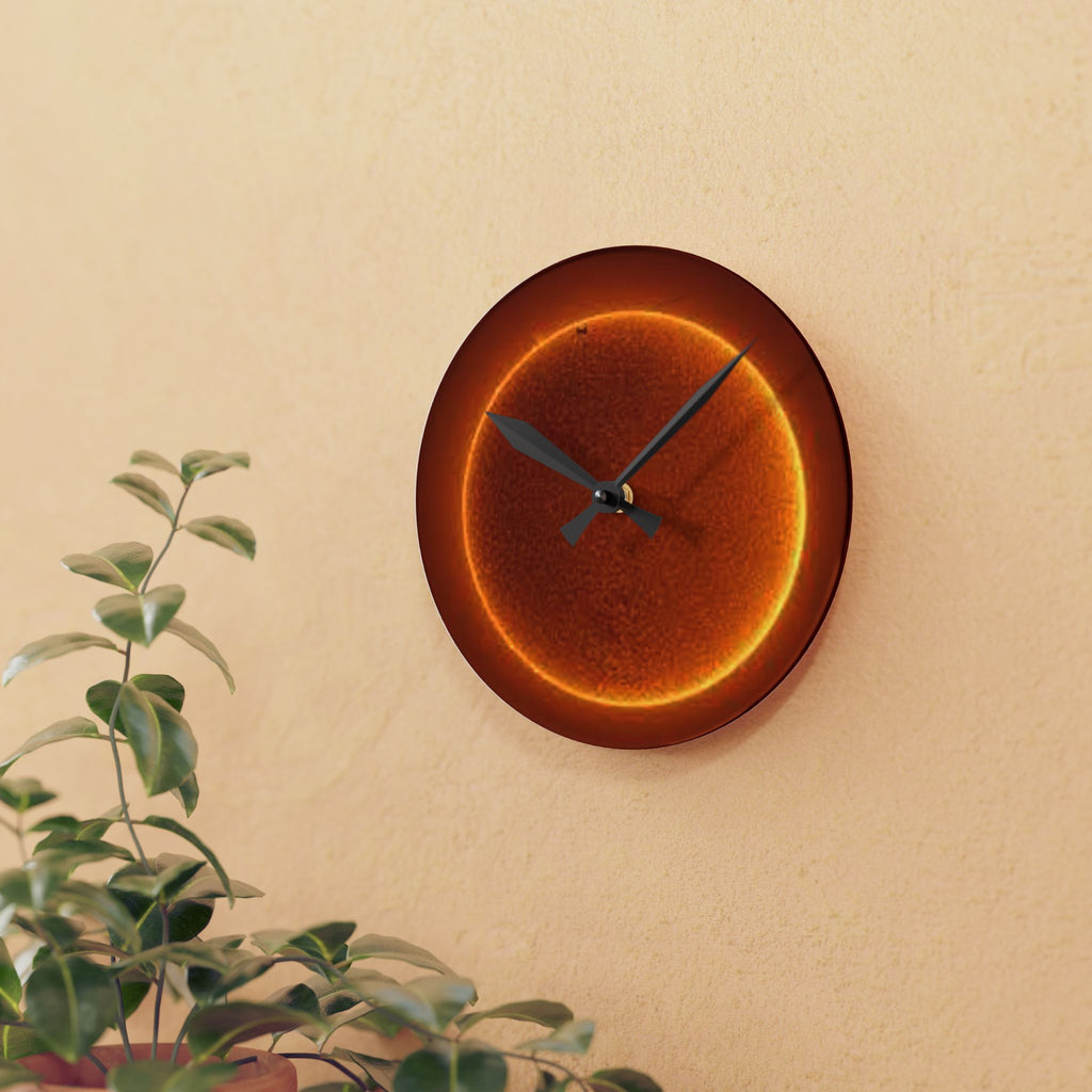 Solar Sun Surface Acrylic Wall Clock | Space Astronomy Decor