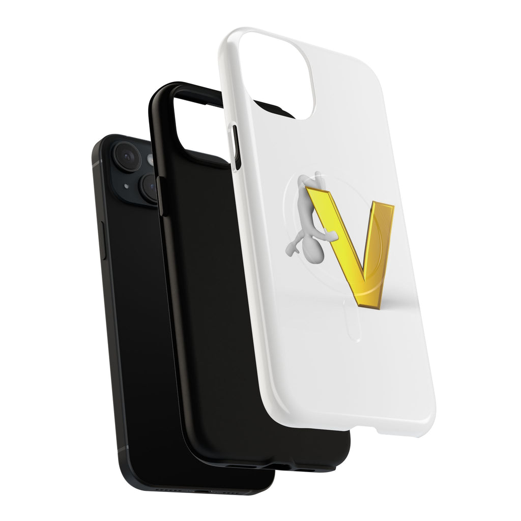 3D Yellow V Letter Phone Case Tough Magnetic Case | Monogram V iPhone Cover
